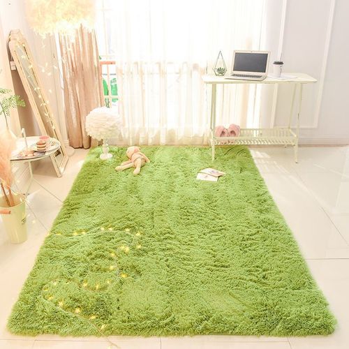 Tapis Pelucheux Long Et Doux Pour Enfants,Tapis Violet Pour Chambre D'enfant,Zone De Jeux De Pépinière,Décoration D'intérieur,Tapis Poilu Pour Filles,Polymères - Type Grass Green-160x230cm(63x90in)