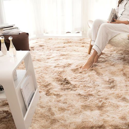 Tapis Pelucheux Long Et Doux Pour Enfants,Tapis Violet Pour Chambre D'enfant,Zone De Jeux De Pépinière,Décoration D'intérieur,Tapis Poilu Pour Filles,Polymères - Type Light Camel-120x160cm(47x63in)