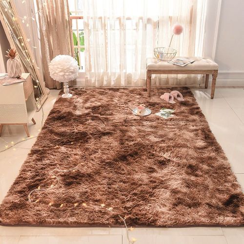 Tapis Pelucheux Long Et Doux Pour Enfants,Tapis Violet Pour Chambre D'enfant,Zone De Jeux De Pépinière,Décoration D'intérieur,Tapis Poilu Pour Filles,Polymères De - Type Brown-100x200cm(39x78.7in)