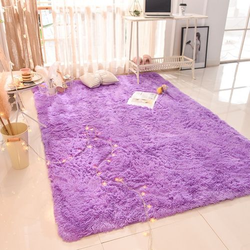 Tapis Pelucheux Long Et Doux Pour Enfants,Tapis Violet Pour Chambre D'enfant,Zone De Jeux De Pépinière,Décoration D'intérieur,Tapis Poilu Pour Filles,Polymères De - Type Purple-100x200cm(39x78.7in)