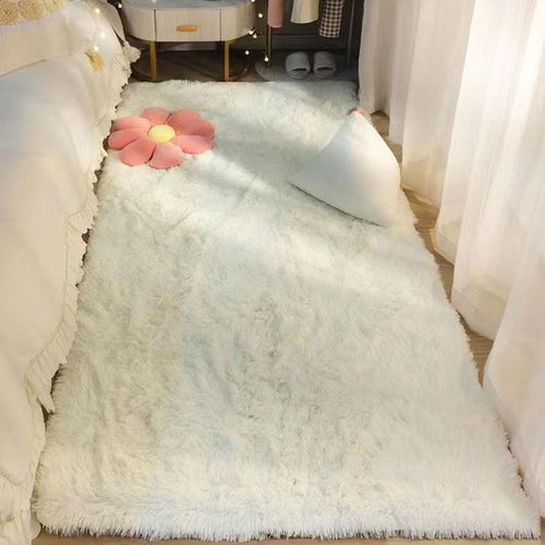 Tapis Pelucheux Long Et Doux Pour Enfants,Tapis Violet Pour Chambre D'enfant,Zone De Jeux De Pépinière,Décoration D'intérieur,Tapis Poilu Pour Filles,Polymères - Type Cream White-100x160cm(39x63in)