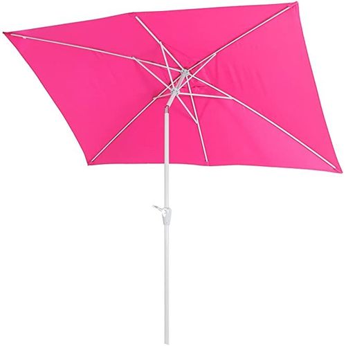 Parasol De Jardin 2x3m Rectangulaire Inclinable Polyester/Aluminium 4,5kg Rose 04_0003895