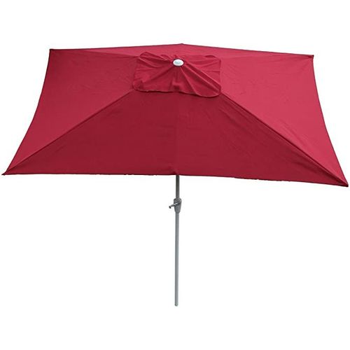 Parasol De Jardin 2x3m Rectangulaire Inclinable Polyester/Aluminium 4,5kg Bordeaux 04_0003891