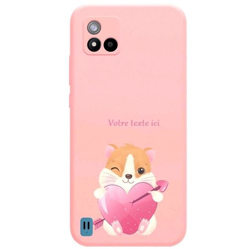 Coque Rose Realme C11 2021 Hamster Coeur Avec Votre Texte