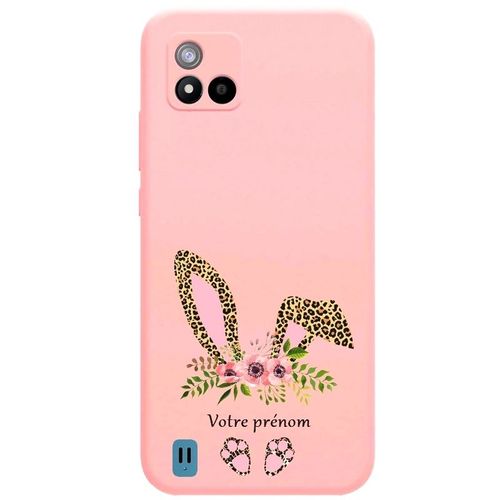 Coque Rose Realme C11 2021 Lapin Eyes Leopard
