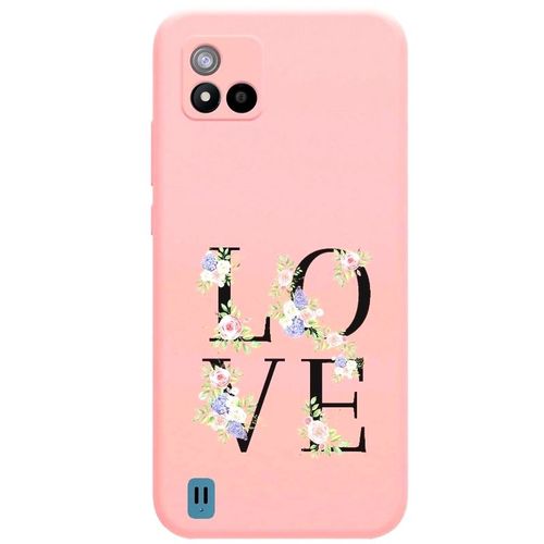 Coque Rose Realme C11 2021 Love Fleur Pastel Personnalisee