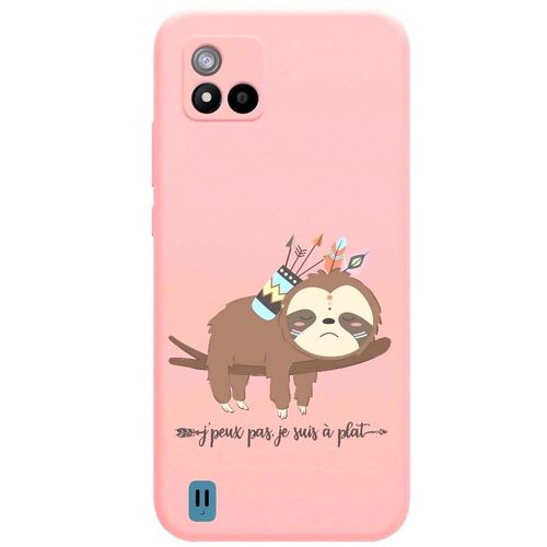 Coque Rose Realme C11 2021 Paresseux Boho Kawaii