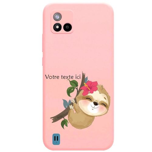 Coque Rose Realme C11 2021 Paresseux Kawaii