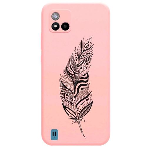 Coque Rose Realme C11 2021 Plumes