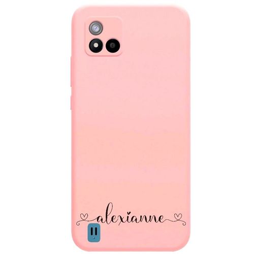Coque Rose Realme C11 2021 Avec Votre Prenom 4 Coeur