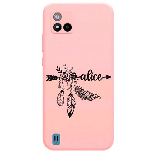 Coque Rose Realme C11 2021 Avec Votre Prénom 6 Fleur