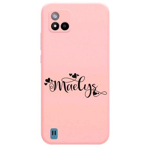 Coque Rose Realme C11 2021 Avec Votre Prénom 26 Petit Coeur
