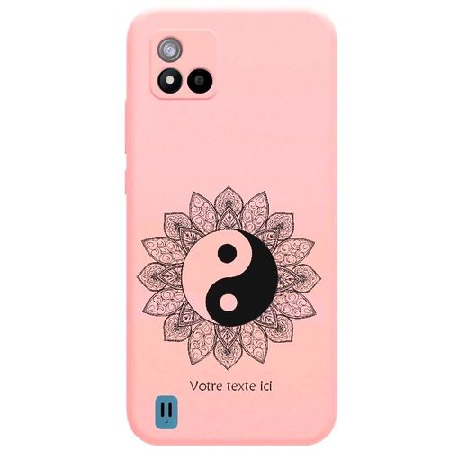 Coque Rose Realme C11 2021 Yin Yang Mandala Personnalisee