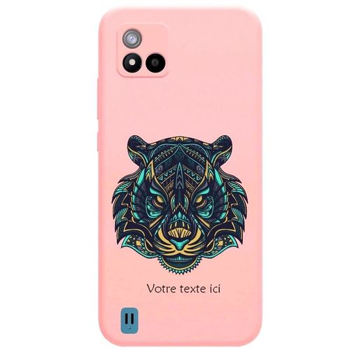 Coque Rose Realme C11 2021 Tigre Mandala Personnalisee