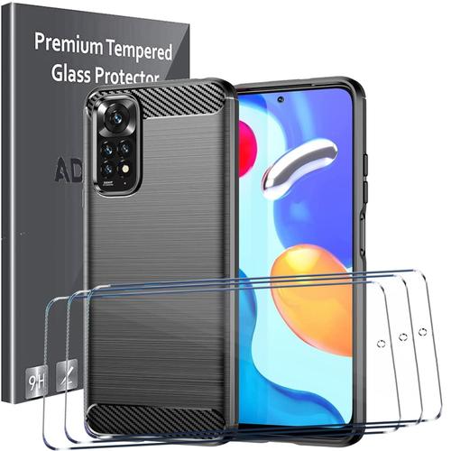 Advansia Verre Trempe Et Coque De Protection Carbone Pour Xiaomi Redmi Note 11 Kit Complet [3+1]