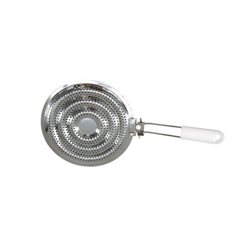 Fackelmann 682074 Diffuseur De Chaleur De Plaque De Cuisson, Accessoire Pour Gazinière, Blanc, Acier Inoxydable, 20,5 Cm