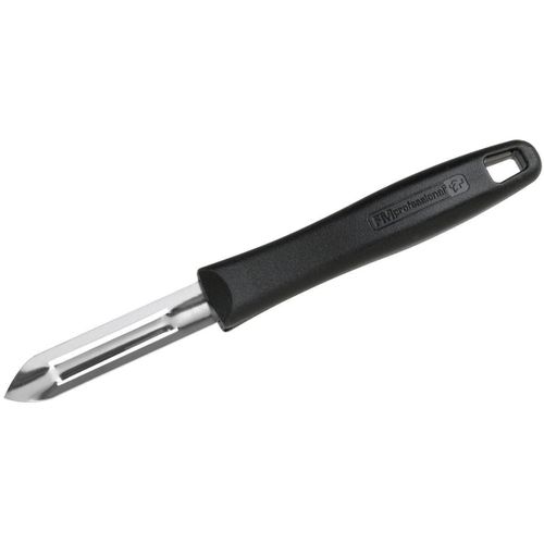 Fm Professional 21744 Couteau Économe Noir, Couteau Éplucheur, Eplucheur À Légumes, Plastique, Acier Inoxydable, 18,5x2cm