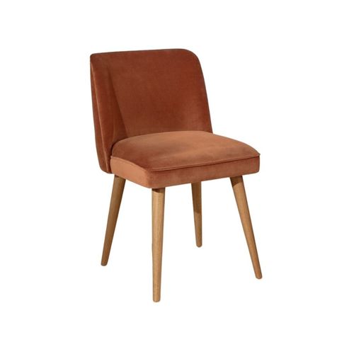 Robin Des Bois - Apolline - Chaises Style Vintage En Velours De Coton Et Bois Massif, Lot De 2 - Fsc® - Orange