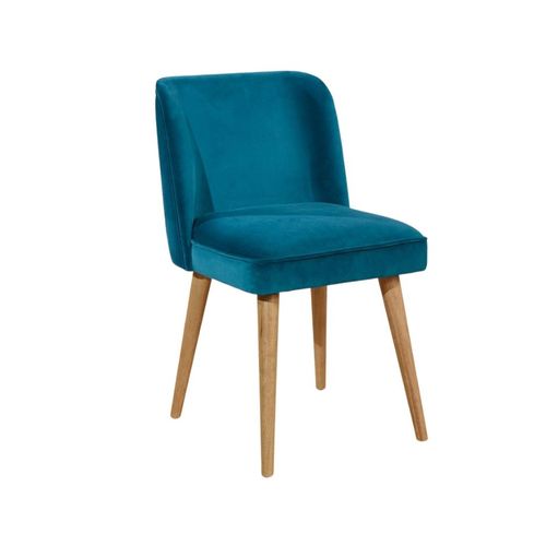 Robin Des Bois - Apolline - Chaises Style Vintage En Velours De Coton Et Bois Massif, Lot De 2 - Fsc® - Bleu