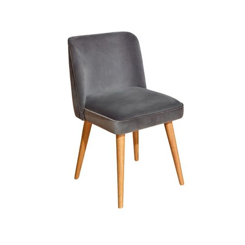 Robin Des Bois - Apolline - Chaises Style Vintage En Velours De Coton Et Bois Massif, Lot De 2 - Fsc® - Gris