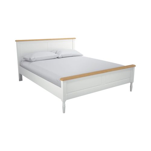 Lit Effet Bois Et Blanc 140 X 190 Cm