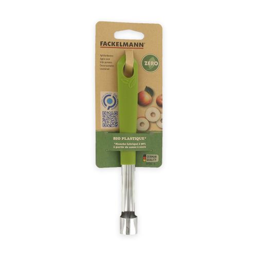 Fackelmann 687064 Vide-Pommes À Manche En Plastique Écosourcé, Evideur De Pommes Pour Enlever Les Pépins, Acier Inoxydable, Plastique Bio, 20,5x2,5cm