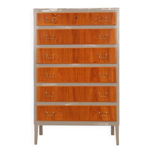 Commode En Noyer Design Danois Annes 1960 Gris