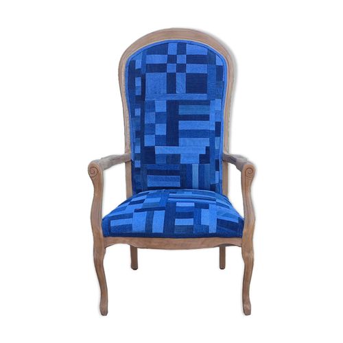 Fauteuil Voltaire Restaur Bleu