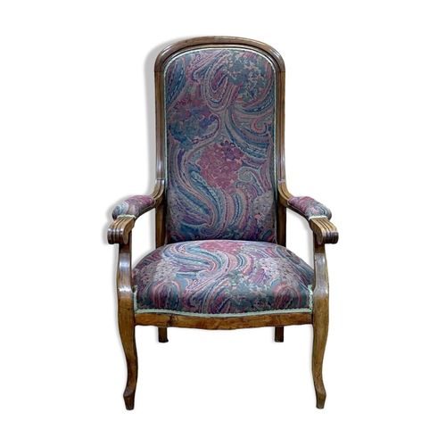 Fauteuil Voltaire Des Annes 1930 En Noyer Multicolore