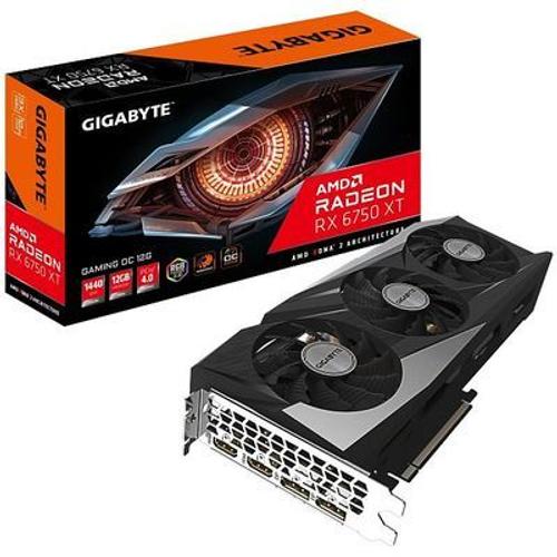 Gigabyte Radeon RX 6750 XT GAMING OC 12G - Carte graphique - Radeon RX 6750 XT - 12 Go GDDR6 - PCIe 4.0 - 2 x DisplayPort, 2 x HDMI