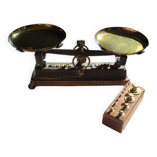 Balance Roberval Avec Coffret De Poids Vert