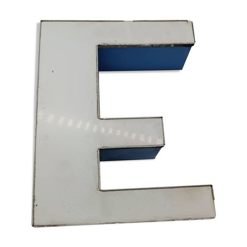 Enseigne lumineuse plexiglas lettre e annes 60 blanc