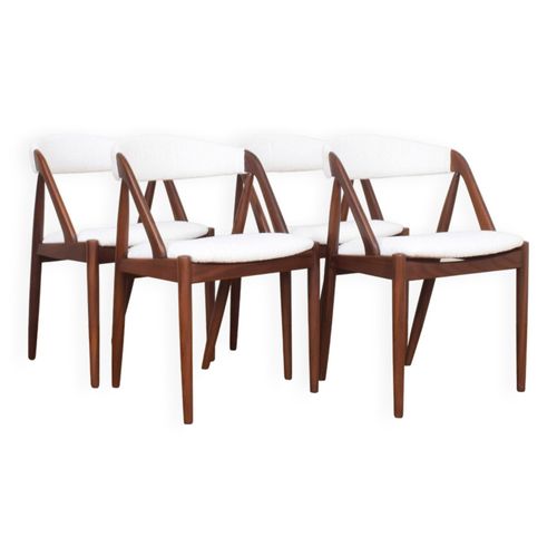 Chaises Midcentury En Teck Et Boucle Modle 31 Par Kai Kristiansen Pour Schou Andersen 1960s Set De 4 Transparent