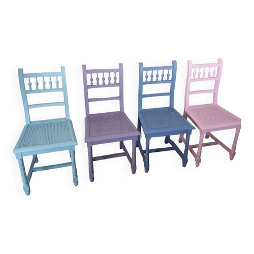 Chaise Canne Style Henri Ii Rose