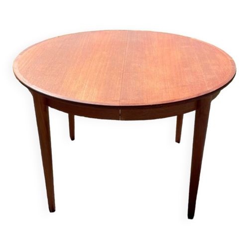 Table Ronde Danoise Vintage En Teck Multicolore