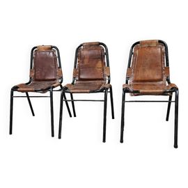 3 Chaises Du Style Charlotte Perriand Marron