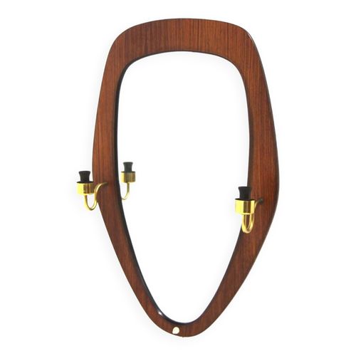 Miroir scandinave en palissandre 133x64cm Sude 1960 bois