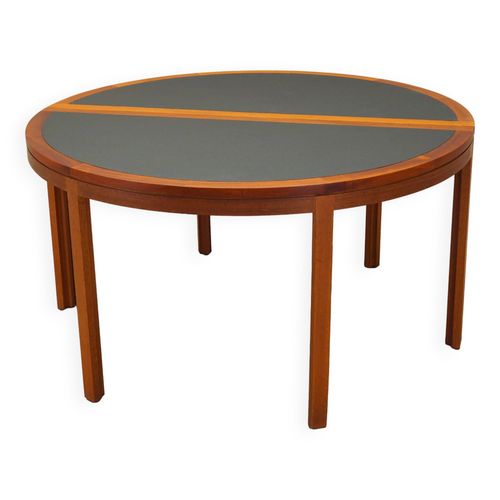 Table Ronde En Teck Design Danois Annes 1970 Production Danemark Multicolore
