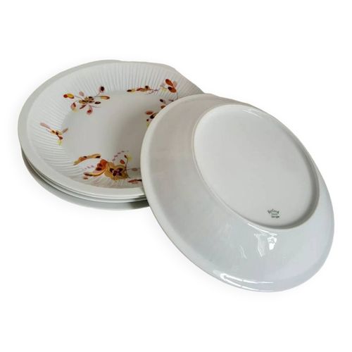 Haviland Limoges 5 Assiettes Creuses En Porcelaine Modle Vintage Blanc