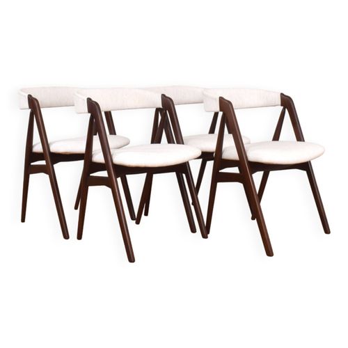 Chaises De Salle Manger Midcentury En Teck Par Th Harlev Pour Farstrup Danemark 1960s Set De 4 Transparent