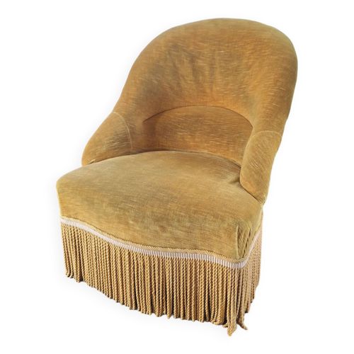 Fauteuil Crapaud Vintage Jaune