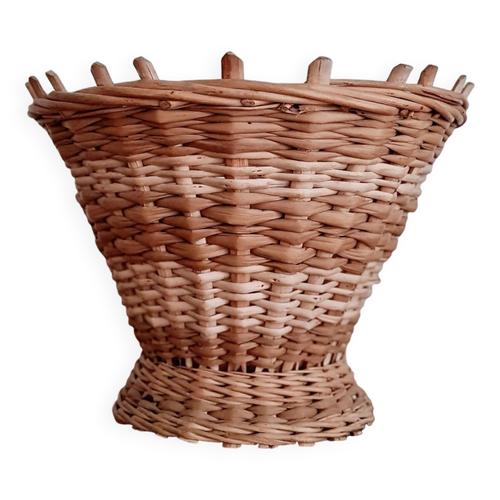 Cachepot Ancien En Rotin Beige