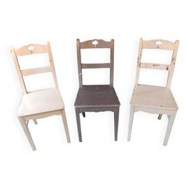 Lot De 3 Chaises De Campagne Blanc