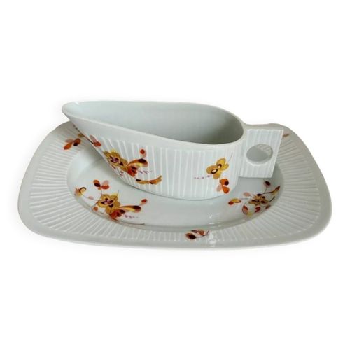 Haviland Limoges Saucire Et Son Plateau En Porcelaine Vintage Blanc