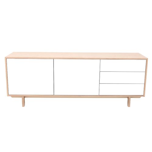 Buffet Scandinave Bois Et Blanc 195cm Sid