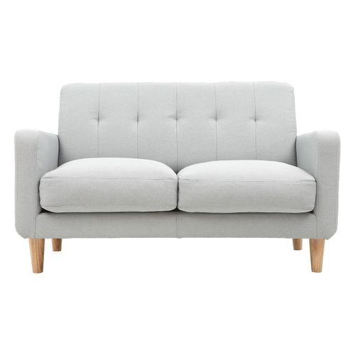 Canapé Scandinave 2 Places En Tissu Gris Clair Luna