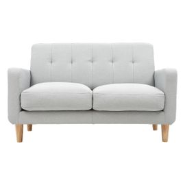 Canapé Scandinave 2 Places En Tissu Gris Clair Luna