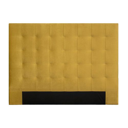 T?Te De Lit Capitonn?E En Velours Moutarde 160 Cm Halciona