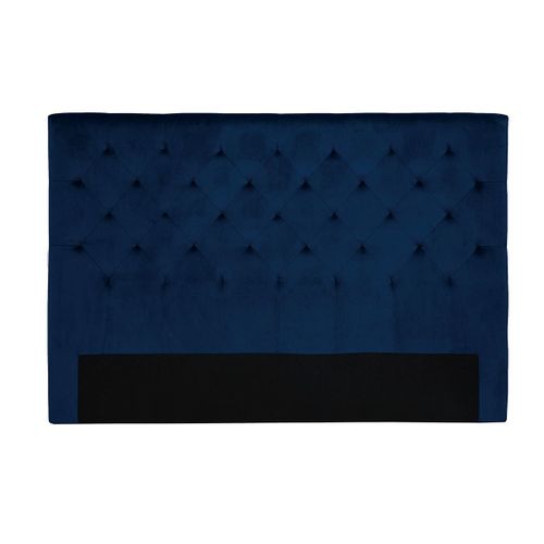 Tête De Lit Capitonnée En Velours Bleu Nuit L160 Cm Enguerrand