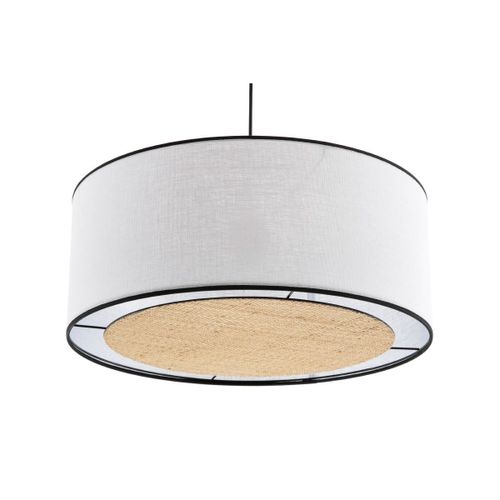 Suspension En Lin Blanc Et Rabane D50 Cm Traves